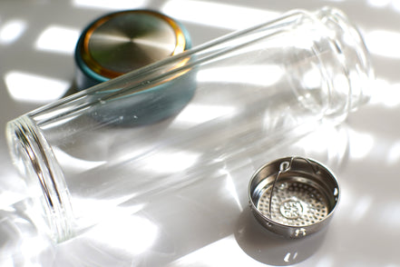 glass bottle with metal cap