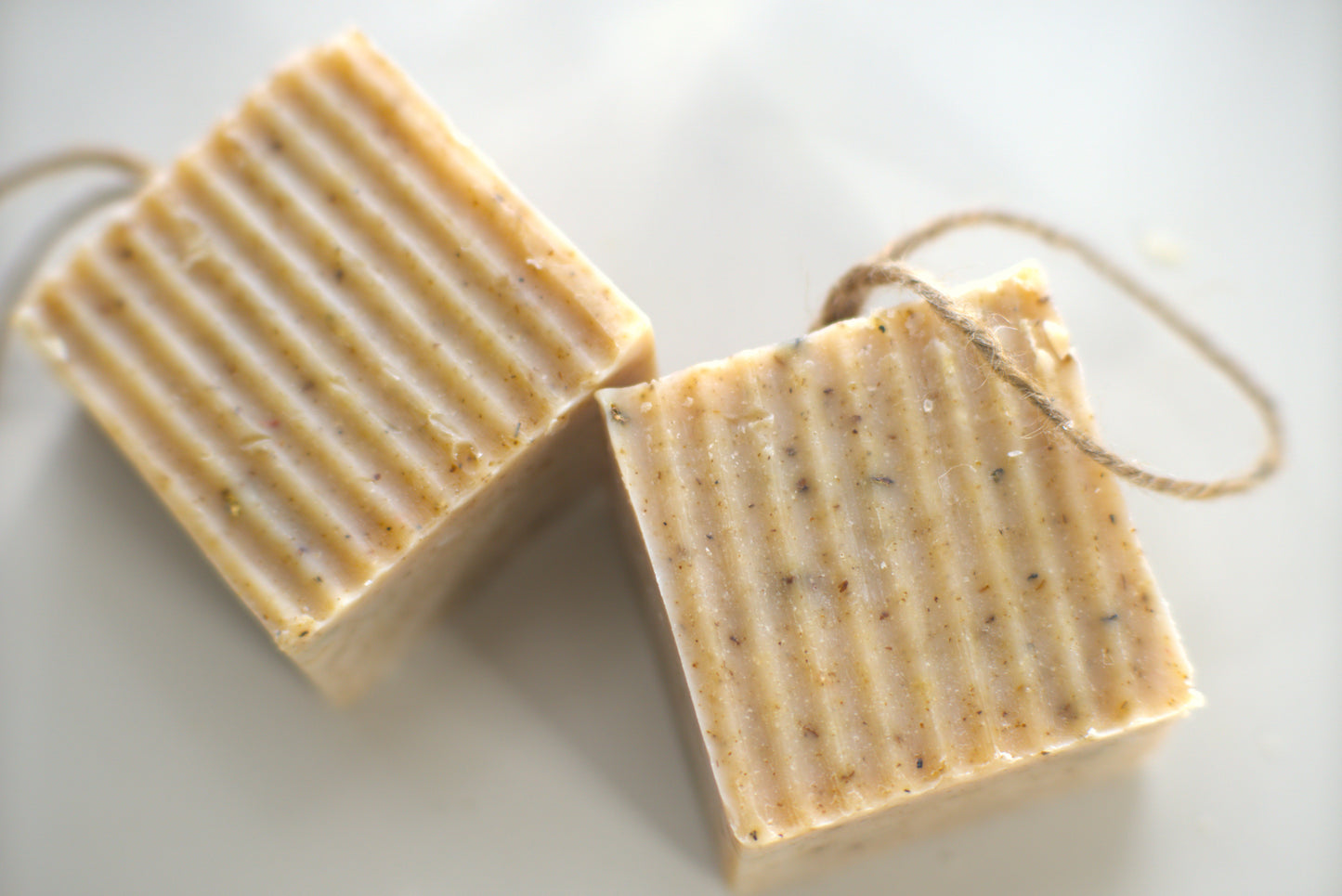 Two rectangular bars of soap 